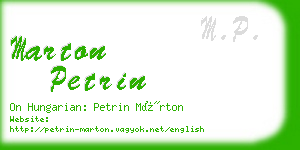 marton petrin business card